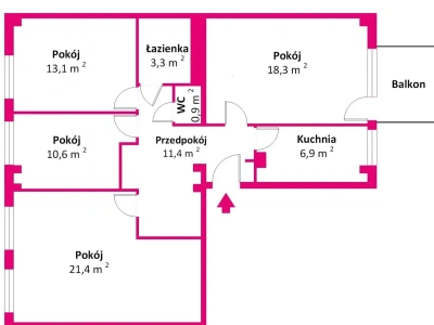 4-pokojowe mieszkanie 90 m² na wynajem, Warszawa Śródmieście, Dzika - miniatura 2