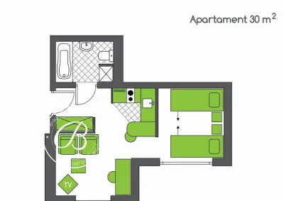 Apartament studio 30 m², Wilanów, ul. Bruzdowa, klimatyzacja, parking - miniatura 8