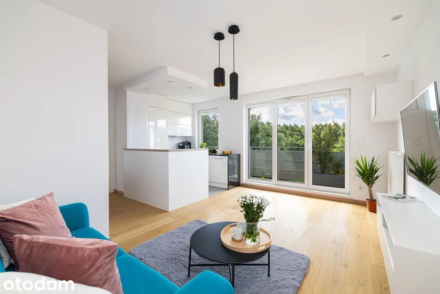 Jasne 2-pokojowe mieszkanie z dużym balkonem i garażem – Gdańsk, Piecki-Migowo - zdjęcie 1