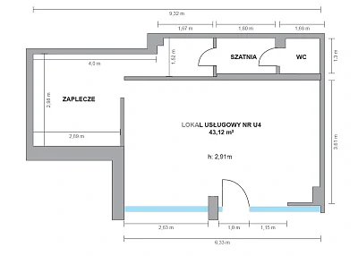 Lokal handlowo-usługowy 43 m² w ciągu handlowym – Gdańsk Zaspa - miniatura 2