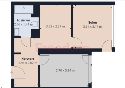 2-pokojowy apartament na wynajem, Mokotów, ul. Cybernetyki, 44,6 m² - miniatura 10