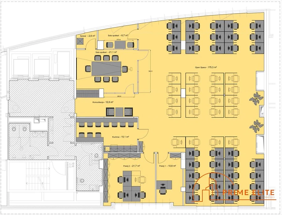 Wykończone biuro 293 m² do wynajęcia – Mokotów, ul. Bukowińska - zdjęcie 1