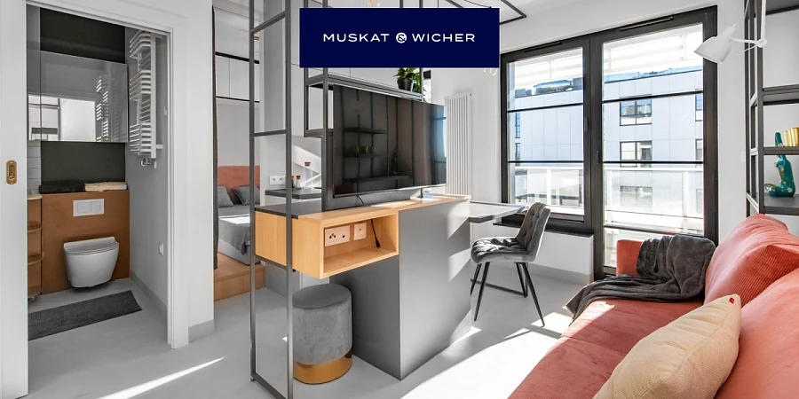 Studio 25 m2 w Doki Living, Gdańsk – balkon i miejsce postojowe - zdjęcie 1