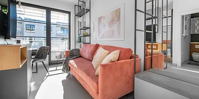 Studio 25 m2 w Doki Living, Gdańsk – balkon i miejsce postojowe - miniatura 4