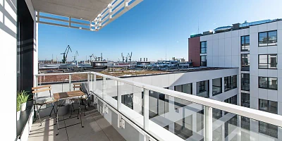 Studio 25 m2 w Doki Living, Gdańsk – balkon i miejsce postojowe - miniatura 5